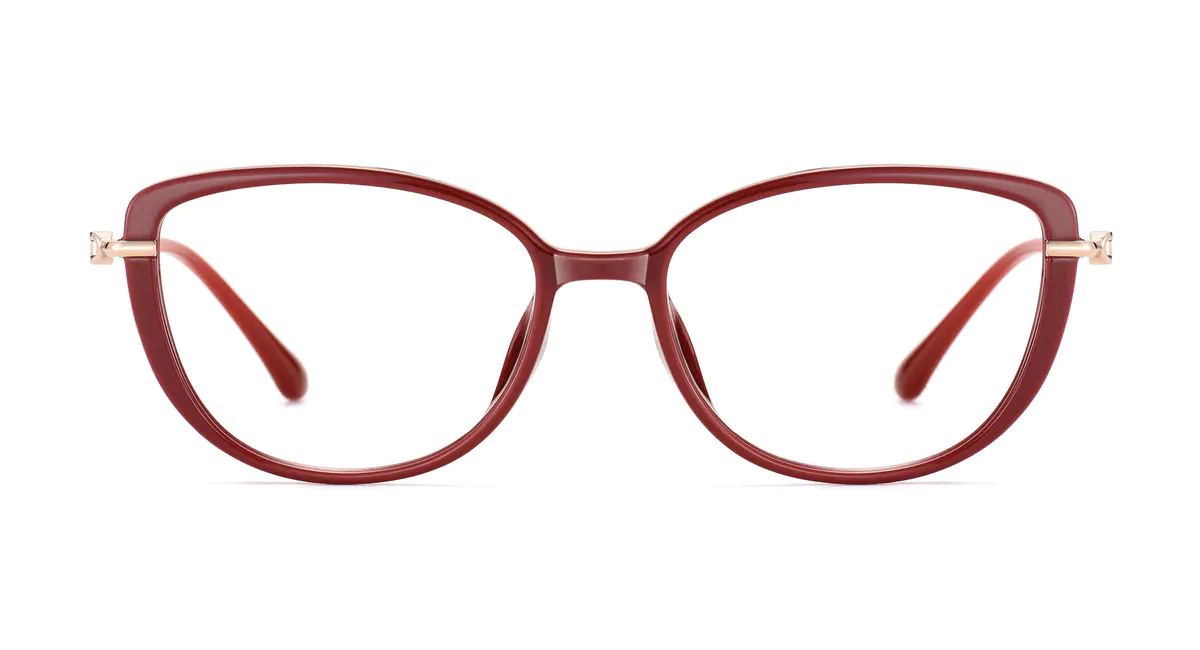 Oval Red Eyeglasses