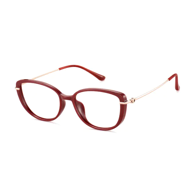 Oval Red Eyeglasses