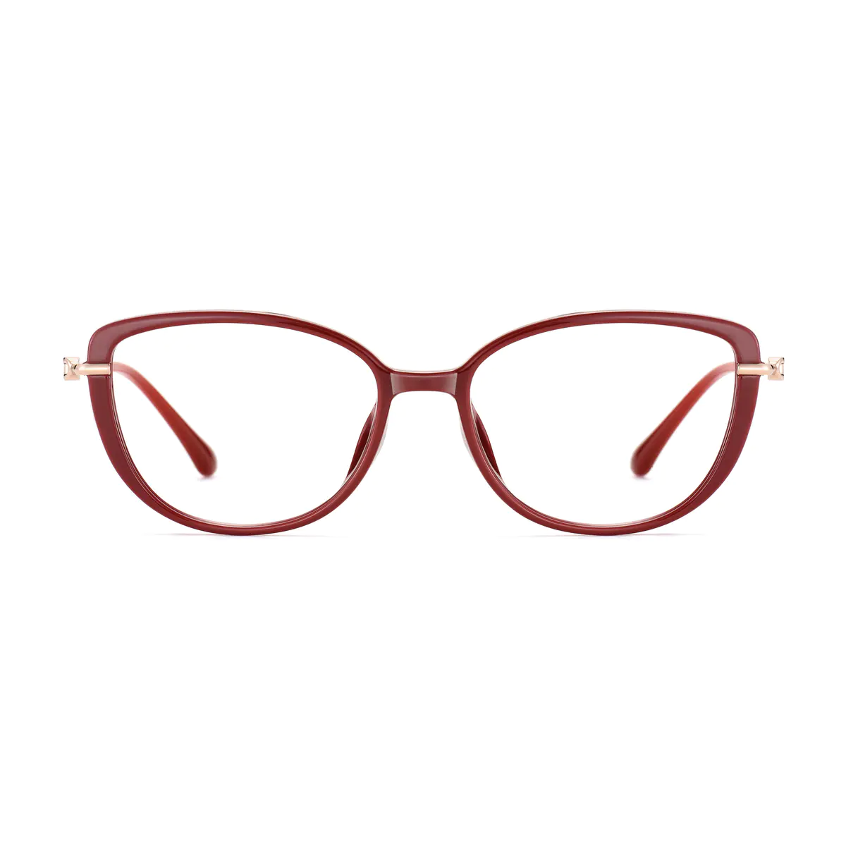 Oval Red Eyeglasses