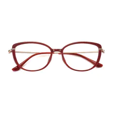Oval Red Eyeglasses