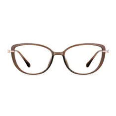 Oval Transparent Brown Eyeglasses