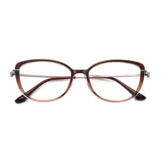 Oval Gradient Brown Eyeglasses