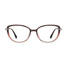 Oval Gradient Brown Eyeglasses