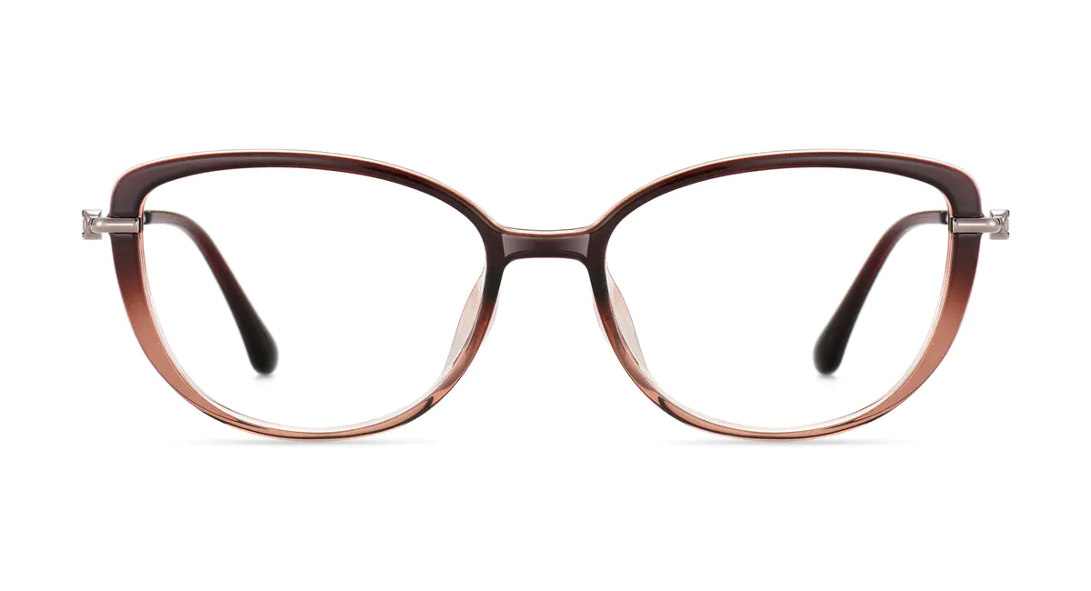 Oval Gradient Brown Eyeglasses