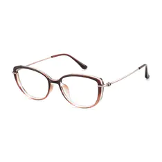 Oval Gradient Brown Eyeglasses
