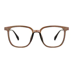 Square Transparent Brown Eyeglasses