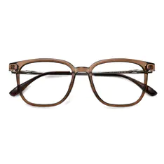 Square Transparent Brown Eyeglasses
