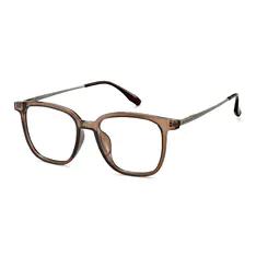 Square Transparent Brown Eyeglasses