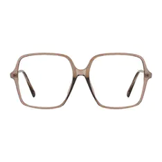 Square Transparent Brown Eyeglasses