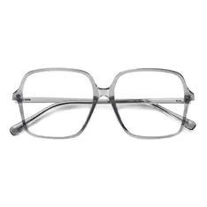 Square Transparent Gray Eyeglasses