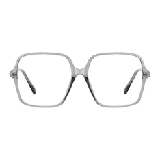 Square Transparent Gray Eyeglasses