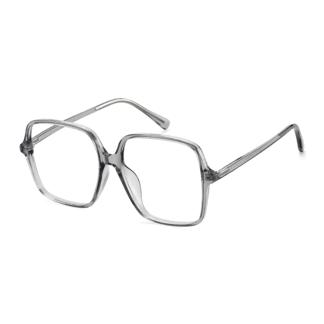 Square Transparent Gray Eyeglasses
