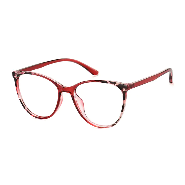 Cat-eye Transparent Red Eyeglasses
