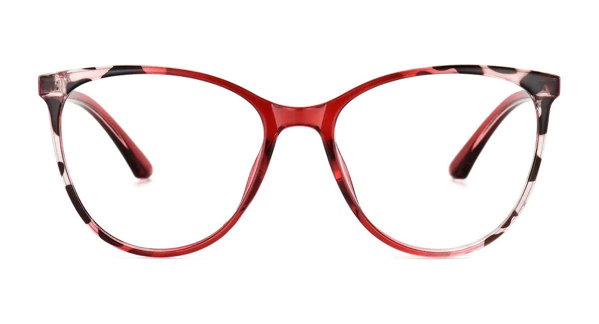 Cat-eye Transparent Red Eyeglasses
