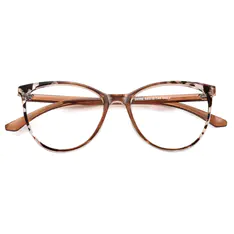 Cat-eye Transparent Brown Eyeglasses