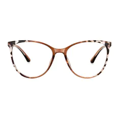 Cat-eye Transparent Brown Eyeglasses