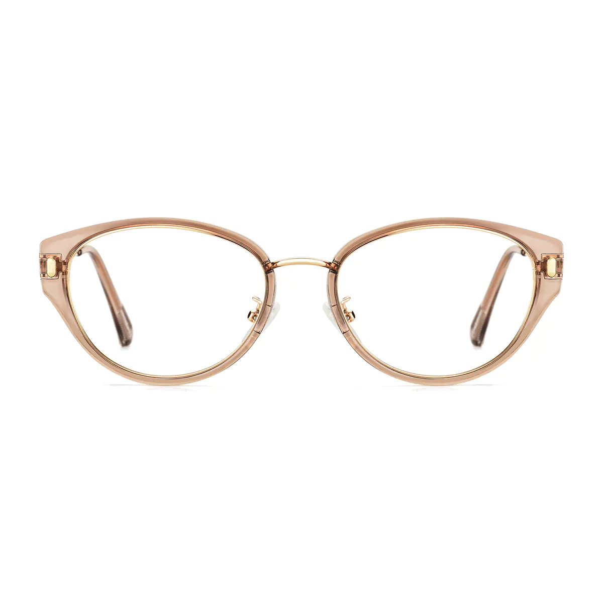 Cat-eye Transparent Brown Eyeglasses