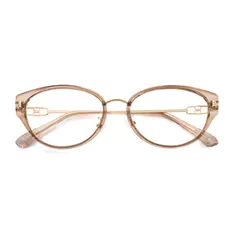 Cat-eye Transparent Brown Eyeglasses