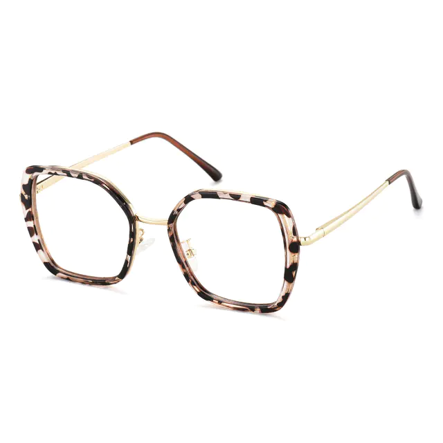 Square Tortoiseshell/Gold Eyeglasses