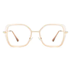 Square Amber/Gold Eyeglasses