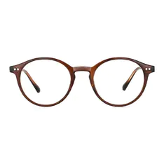 Round Transparent Brown Eyeglasses
