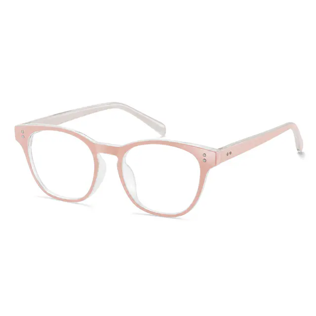 Square Pink/Clear Eyeglasses