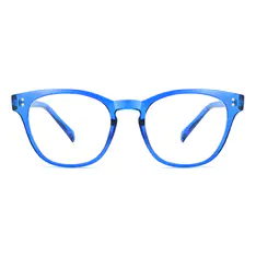 Square Transparent Blue Eyeglasses