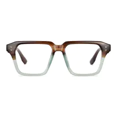 Square Brown/Blue Eyeglasses