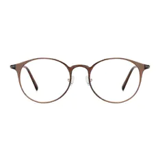 Round Transparent Brown Eyeglasses