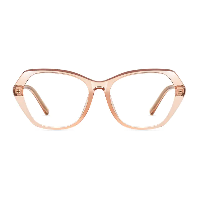 Geometric Transparent Pink Eyeglasses