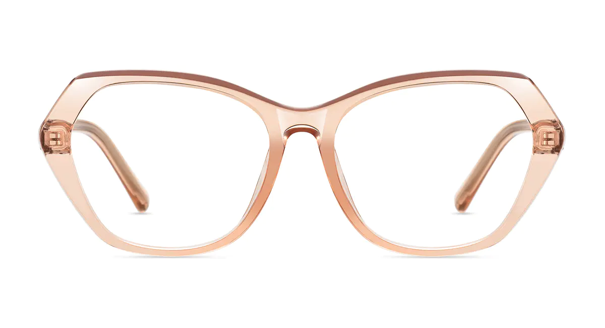 Geometric Transparent Pink Eyeglasses