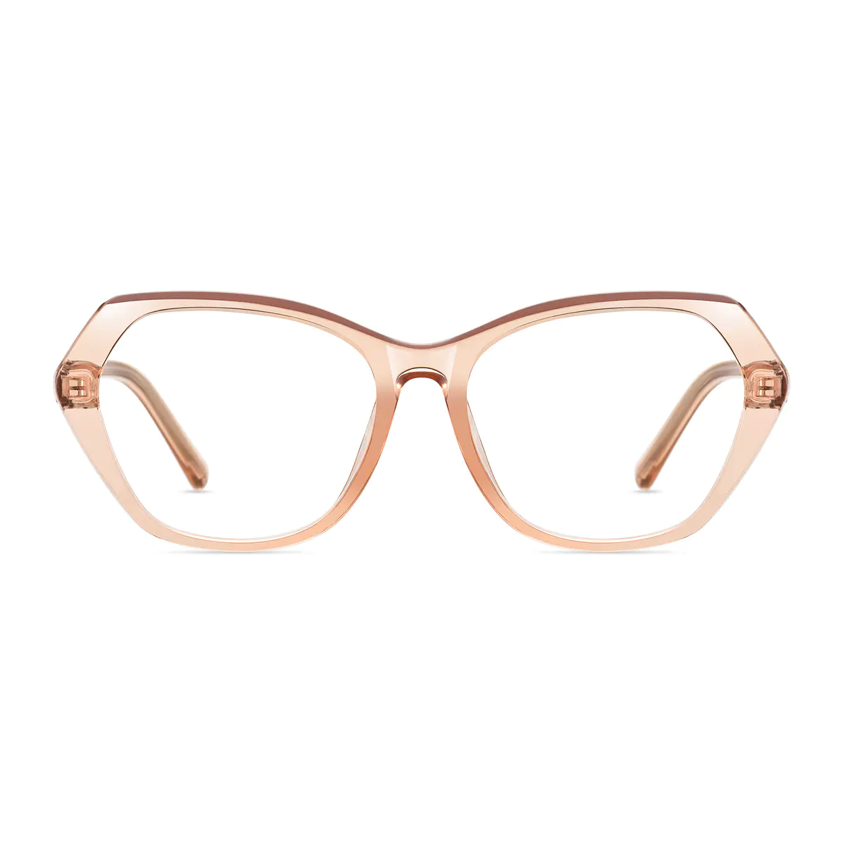 Geometric Transparent Pink Eyeglasses