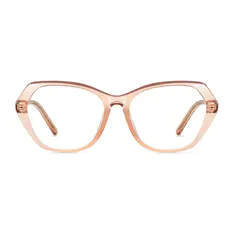 Geometric Transparent Pink Eyeglasses