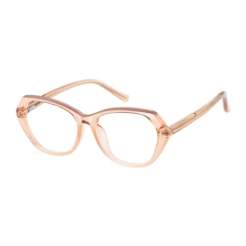 Geometric Transparent Pink Eyeglasses