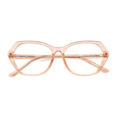 Geometric Transparent Pink Eyeglasses