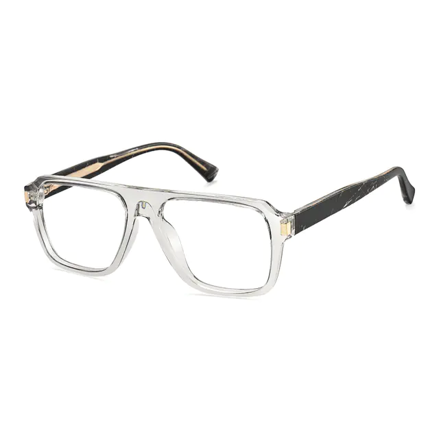 Square Transparent Gray/Black Eyeglasses