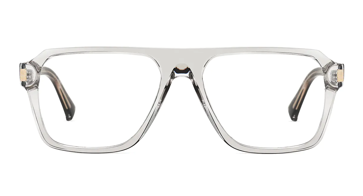 Square Transparent Gray/Black Eyeglasses