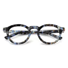 Round Blue/Tortoiseshell Eyeglasses