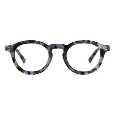 Round Blue/Tortoiseshell Eyeglasses