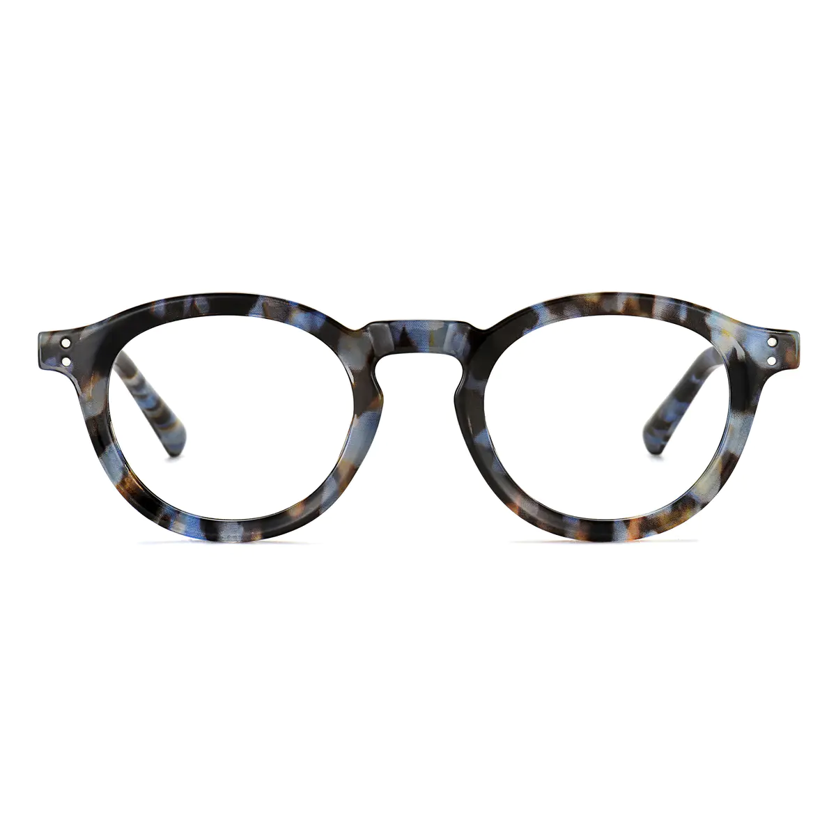 Round Blue/Tortoiseshell Eyeglasses