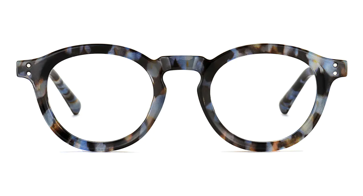 Round Blue/Tortoiseshell Eyeglasses