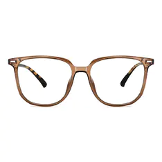 Square Transparent Brown Eyeglasses
