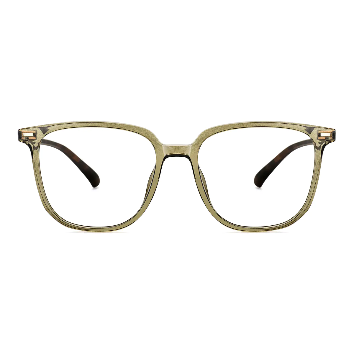 Square Transparent Olive Eyeglasses