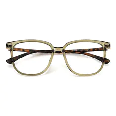 Square Transparent Olive Eyeglasses