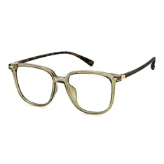 Square Transparent Olive Eyeglasses