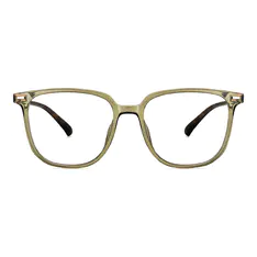 Square Transparent Olive Eyeglasses