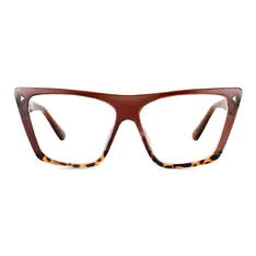 Square Transparent Brown Eyeglasses