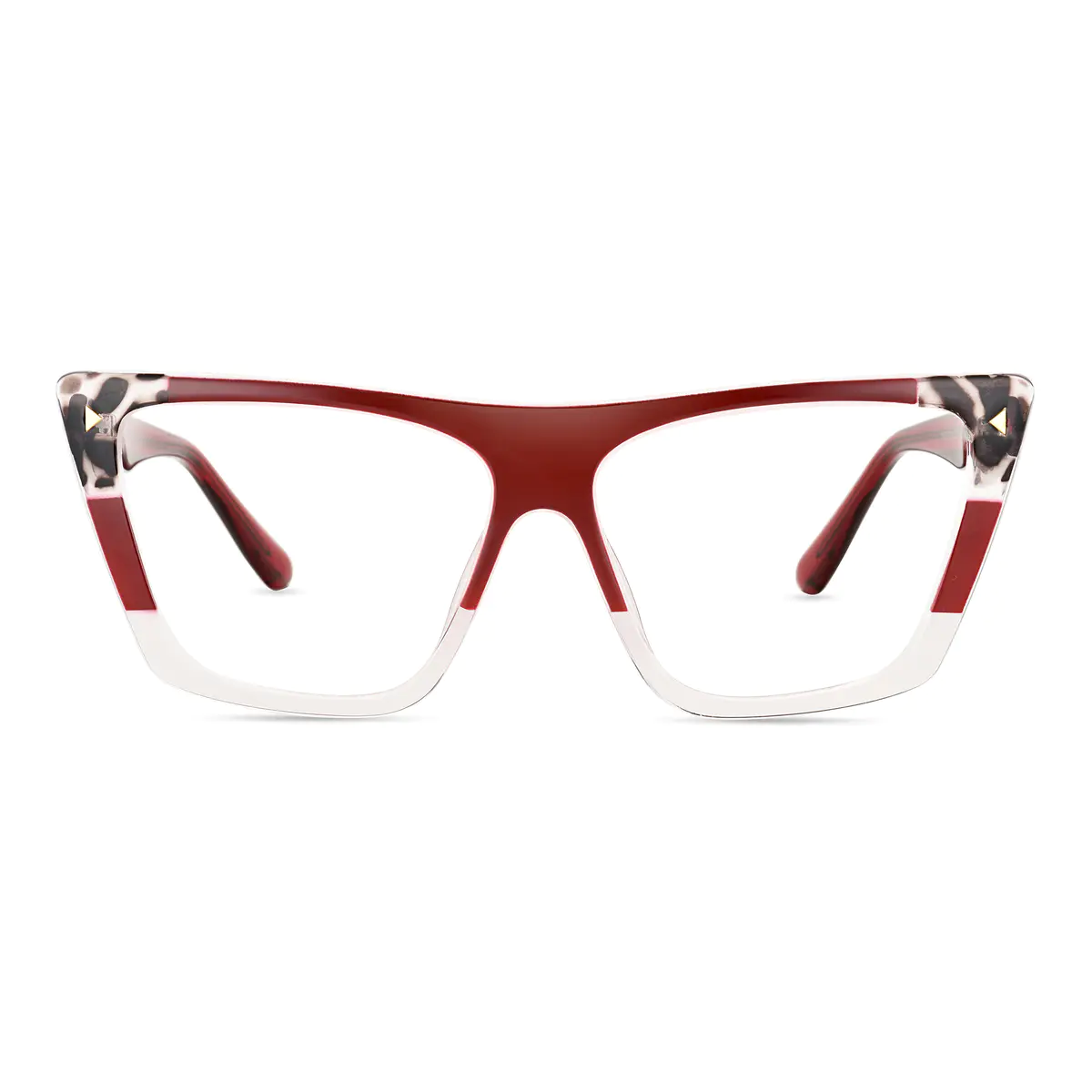 Square Gradient Red/Clear Eyeglasses