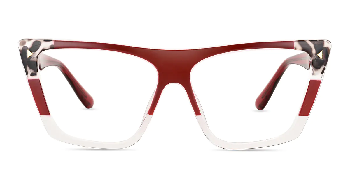 Square Gradient Red/Clear Eyeglasses