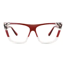 Square Gradient Red/Clear Eyeglasses